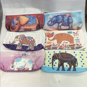 6 piece Elephant design Makeup Cosmetic Bag New